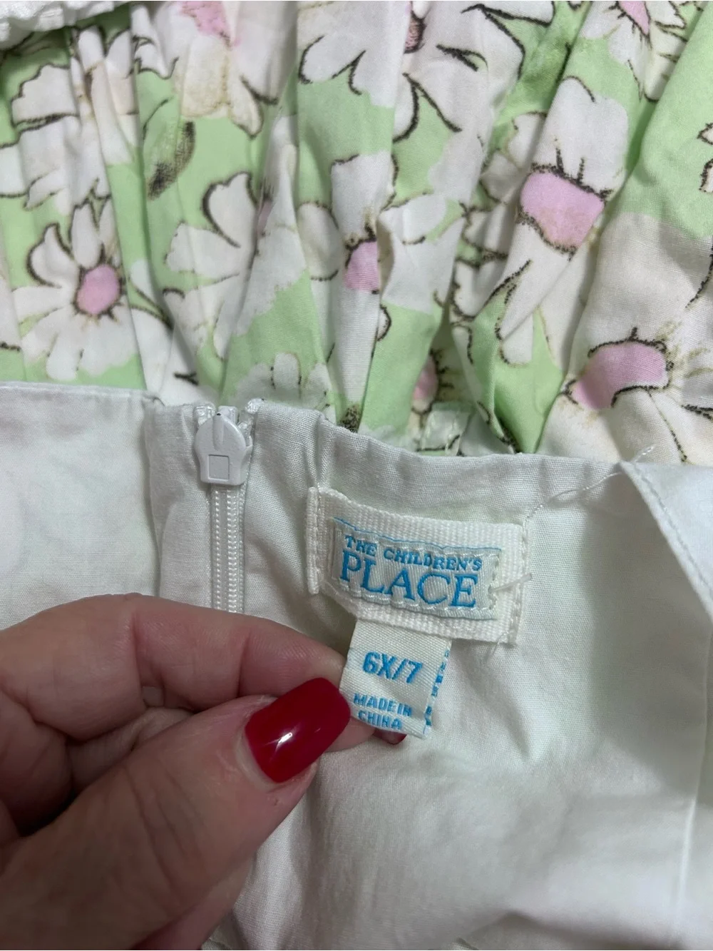 Light Green Daisy Print Sundress Sleeveless  Dress 100% Cotton Size 6X/7